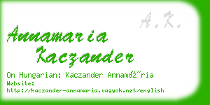 annamaria kaczander business card